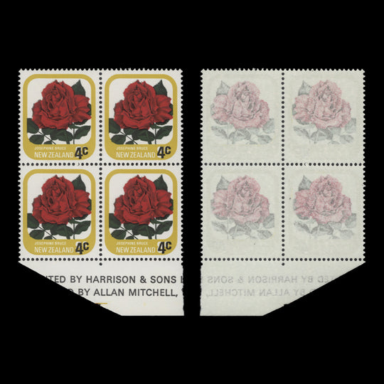 New Zealand 1979 (Variety) 4c/8c Josephine Bruce block with all colours offset