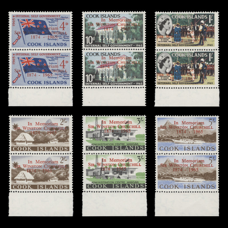 Cook Islands 1966 (Variety) Churchill Commemoration pairs with 'I' for '1'