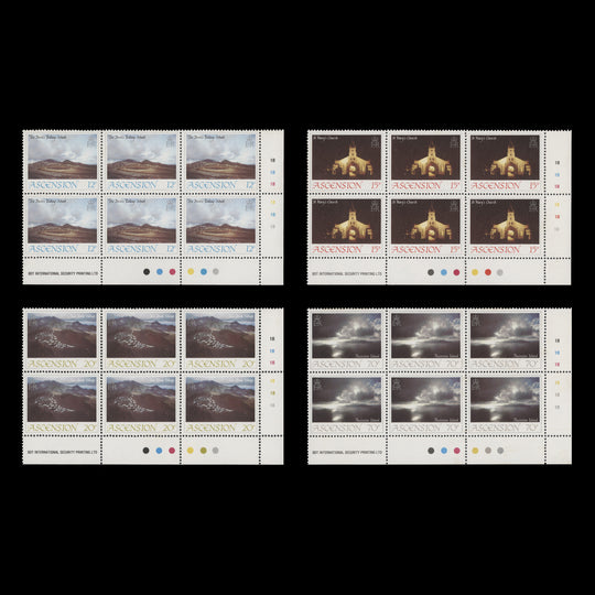 Ascension 1984 (MNH) Island Views traffic light/plate blocks