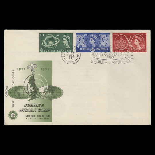 Great Britain 1957 Scout Jamboree first day cover, SUTTON COLDFIELD