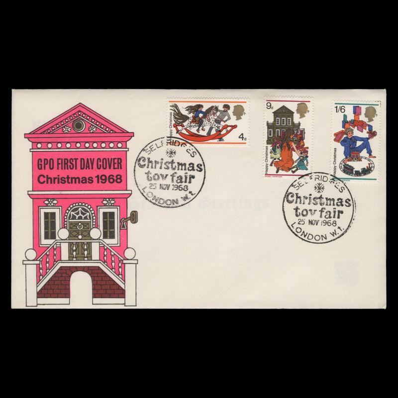 Great Britain 1968 Christmas first day cover, SELFRIDGES TOY FAIR