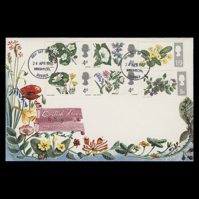 Great Britain 1967 British Wild Flowers ordinary first day cover, BRIGHTON