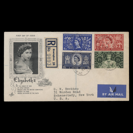 Great Britain 1953 Coronation first day cover, SIX WAYS ASTON