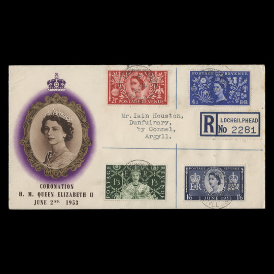 Great Britain 1953 Coronation first day cover, LOCHGILPHEAD