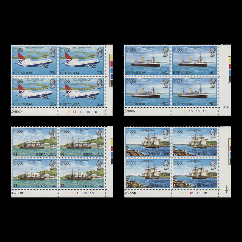 Bermuda 1980 (MLH) Stamp Exhibition, London plate blocks