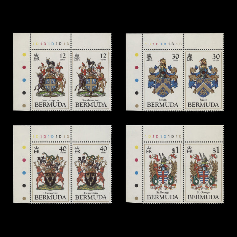 Bermuda 1984 (MNH) Coats of Arms traffic light/plate pairs