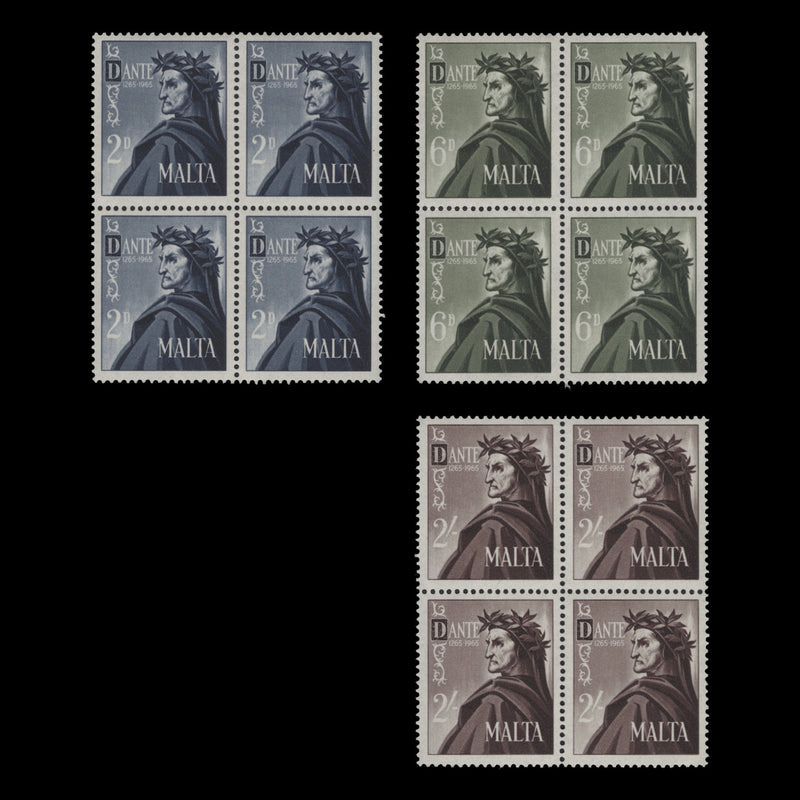 Malta 1965 (MNH) Dante's Birth Anniversary blocks