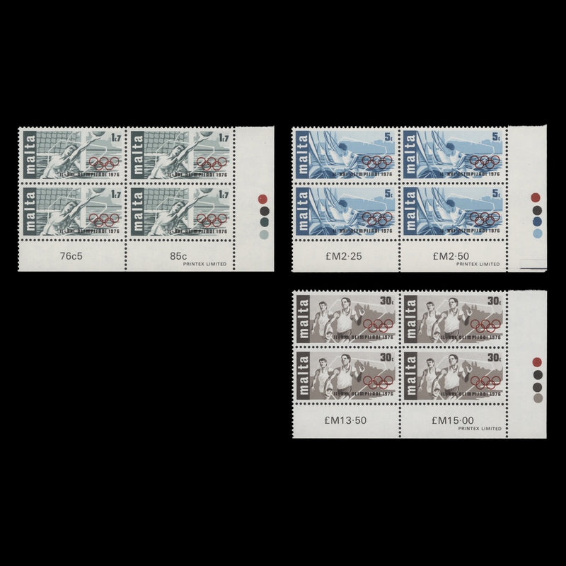 Malta 1976 (MNH) Olympic Games, Montreal traffic light blocks