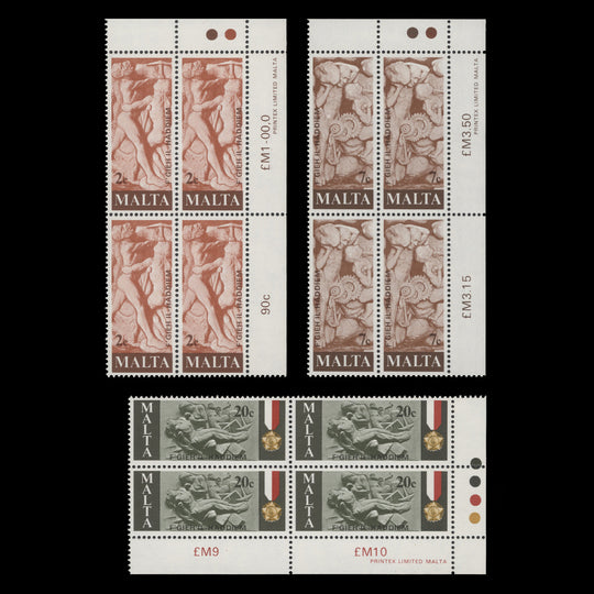 Malta 1977 (MNH) Maltese Worker Commemoration traffic light blocks