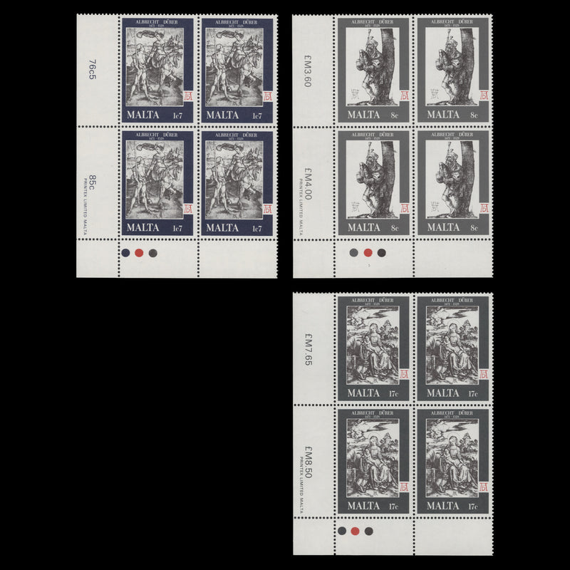 Malta 1978 (MNH) Albrecht Dürer death anniversary traffic light blocks