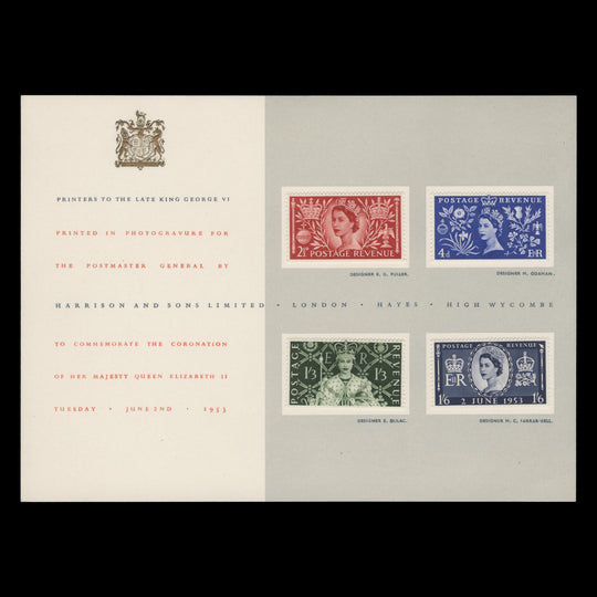 Great Britain 1953 Coronation type I presentation card