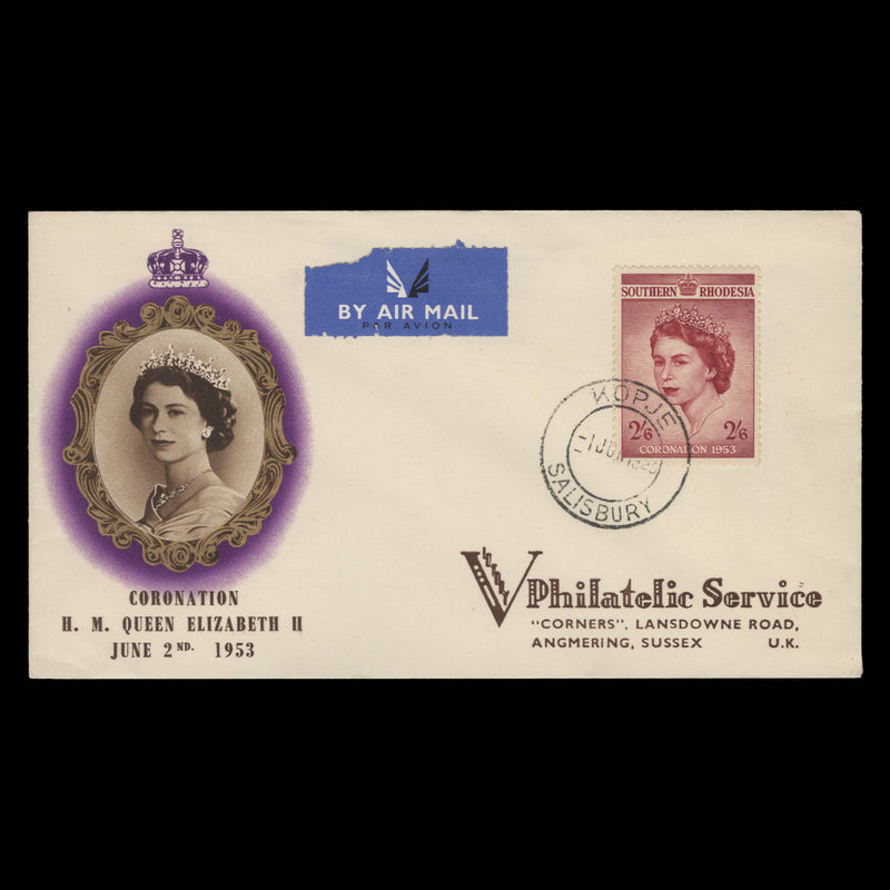 Southern Rhodesia 1953 (FDC) 2s6d Coronation, KOPJE