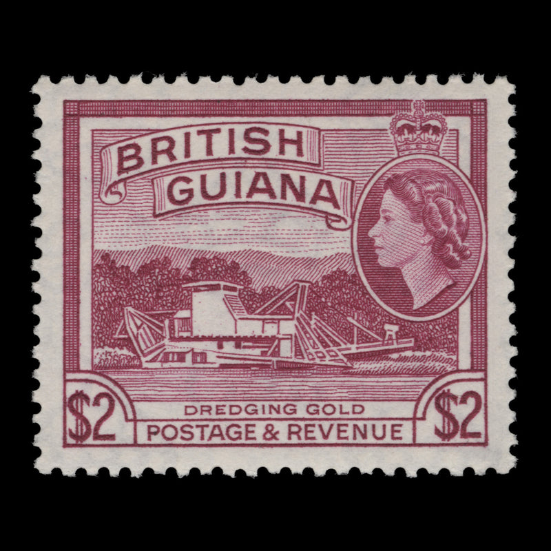 British Guiana 1961 (MLH) $2 Dredging Gold, De La Rue