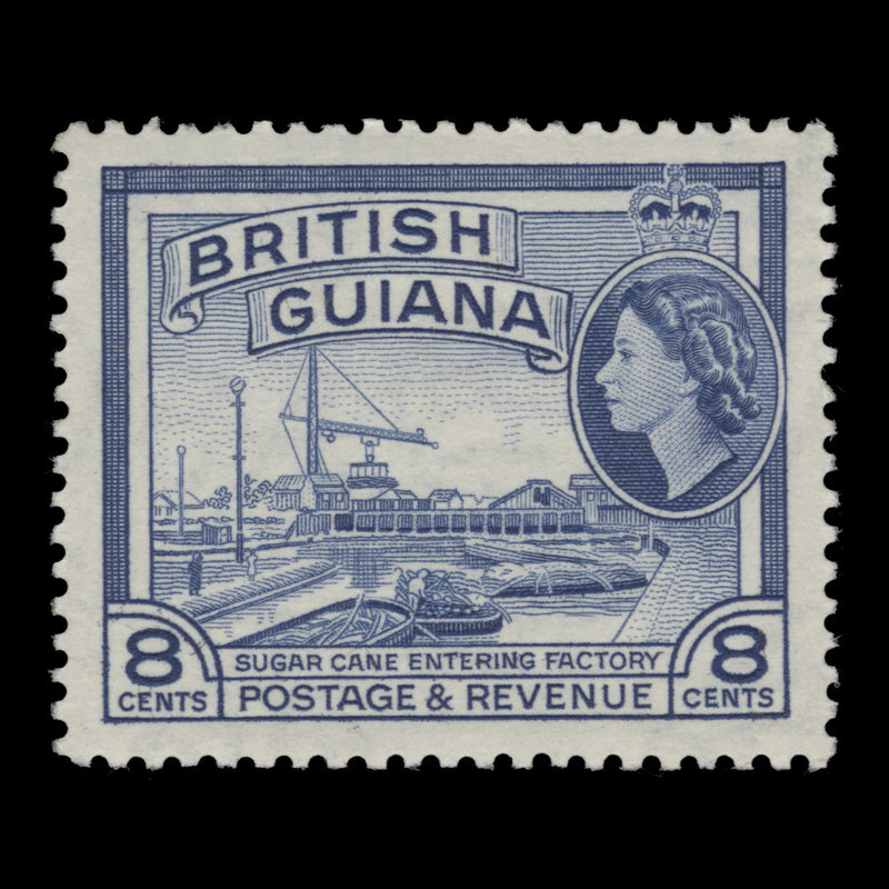 British Guiana 1961 (MNH) 8c Sugar Cane Entering Factory, De La Rue
