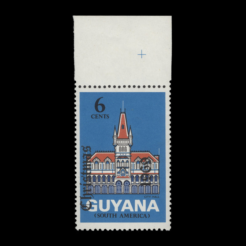 Guyana 1969 (Variety) 6c Christmas with inverted overprint