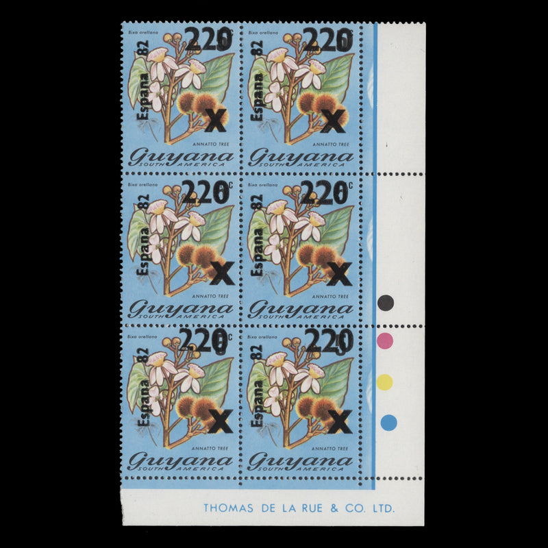 Guyana 1981 (MNH) 220c/5c World Cup Football, Spain traffic light block