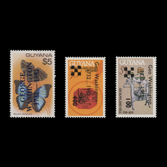 Guyana 1982 (MNH) George Washington's Birth Anniversary provisionals