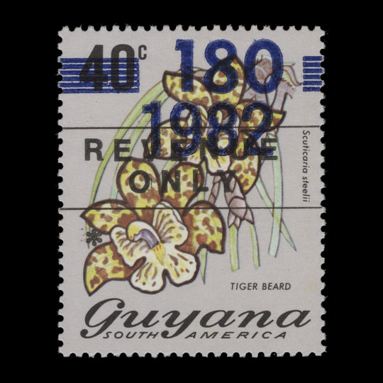 Guyana 1982 (MNH) 180c/40c Tiger Beard provisional
