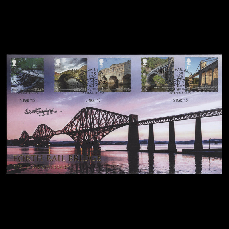 Great Britain 2015 Bridges first day cover signed by artist David Shepherd