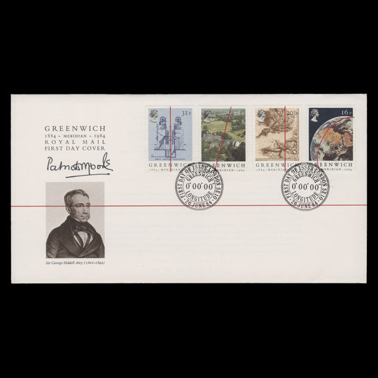 Great Britain 1984 Greenwich Meridian Centenary FDC signed by Patrick Moore