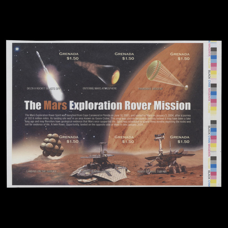 Grenada 2004 Mars Exploration Rover Mission imperf proof sheetlet