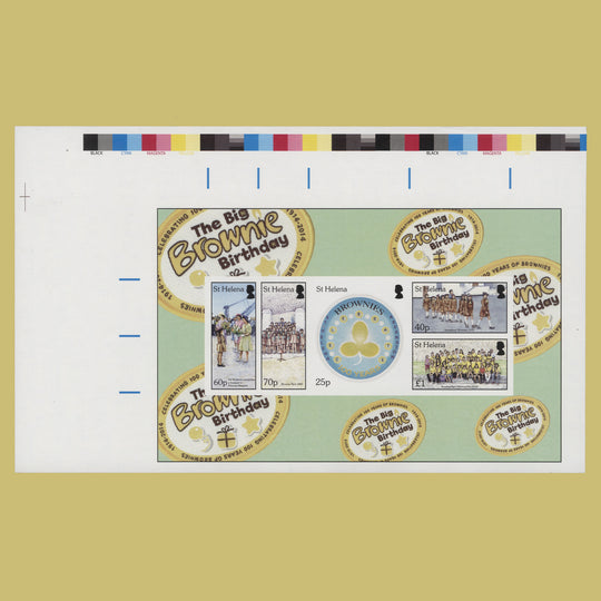 Saint Helena 2014 Brownies Anniversary imperf proof sheetlet