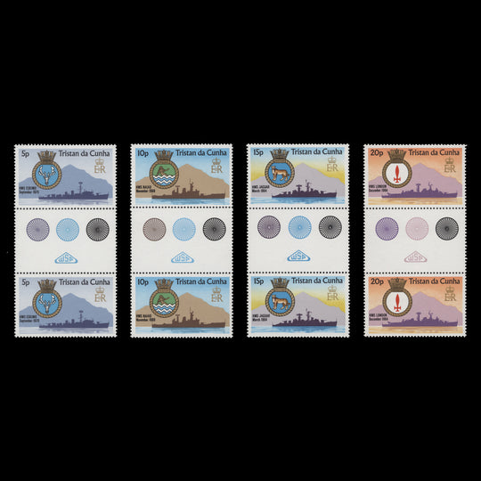 Tristan da Cunha 1977 (MNH) Ships' Crests gutter pairs