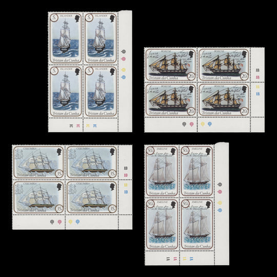 Tristan da Cunha 1983 (MNH) Sailing Ships plate blocks