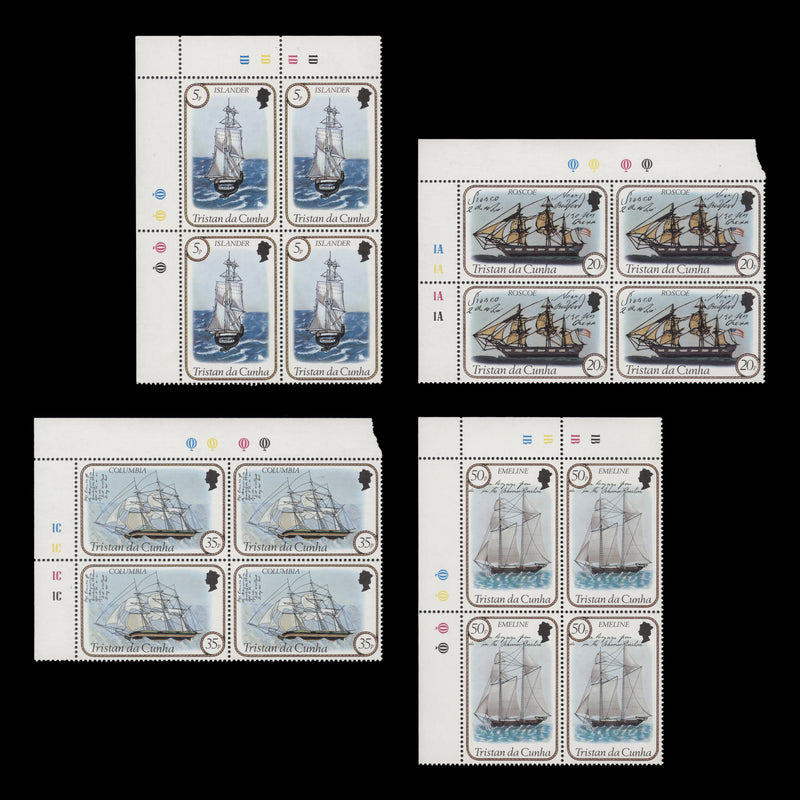 Tristan da Cunha 1983 (MNH) Sailing Ships plate blocks