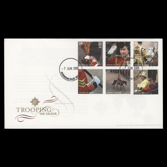 Great Britain 2005 Trooping the Colour first day cover, BUCKINGHAM PALACE