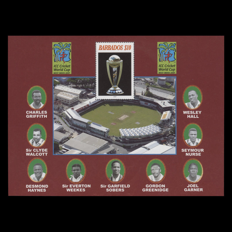 Barbados 2007 World Cup Cricket imperforate miniature sheet