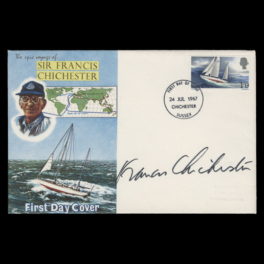 Great Britain 1967 Gipsy Moth IV FDC signed by Francis Chichester