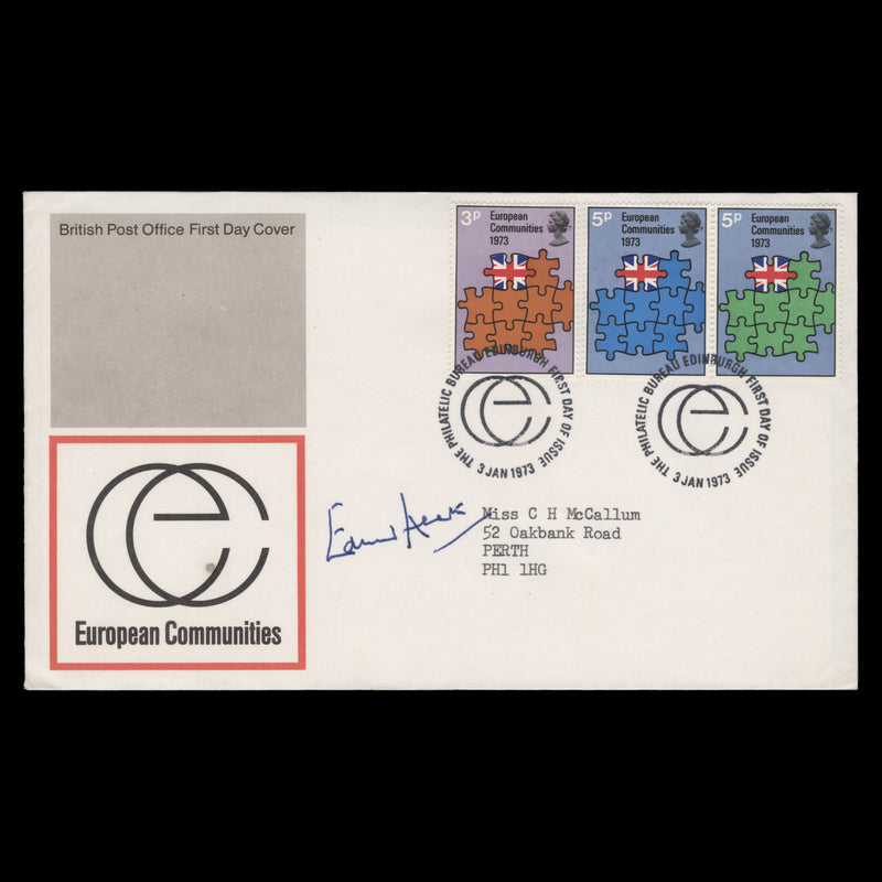 Great Britain 1973 European Communities first day cover signed by Edward Heath