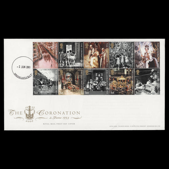 Great Britain 2003 Coronation Anniversary first day cover, WINDSOR CASTLE