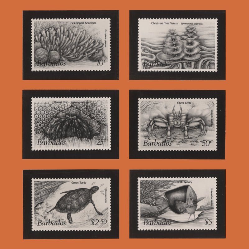 Barbados 1985 Marine Life Definitives photographic proofs, 26 February