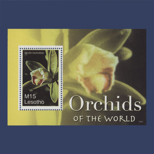 Lesotho 2007 (Variety) M15 Vanilla Barbellata imperf miniature sheet