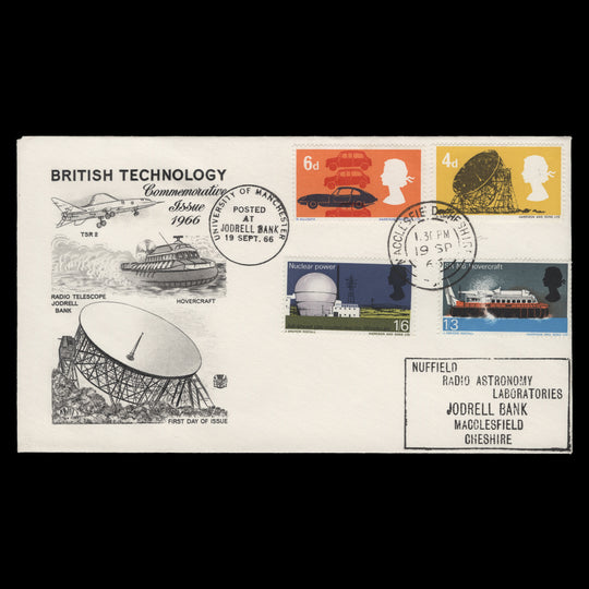 Great Britain 1966 British Technology ordinary first day cover, MACCLESFIELD