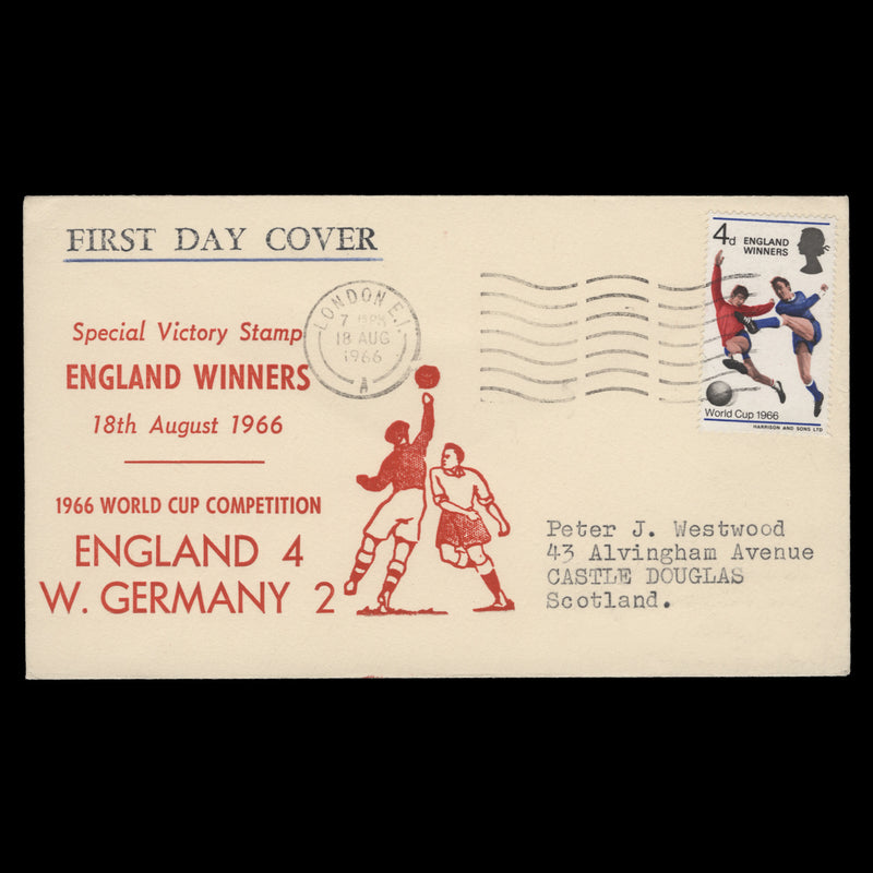 Great Britain 1966 England Winners first day cover, LONDON