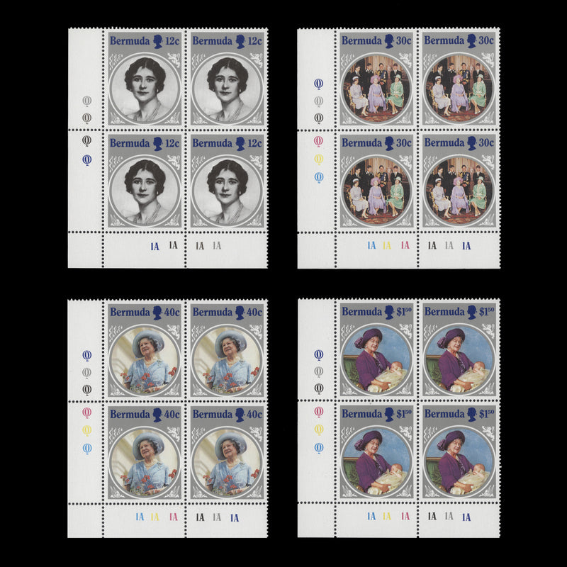 Bermuda 1985 (MNH) Life & Times of Queen Mother plate blocks