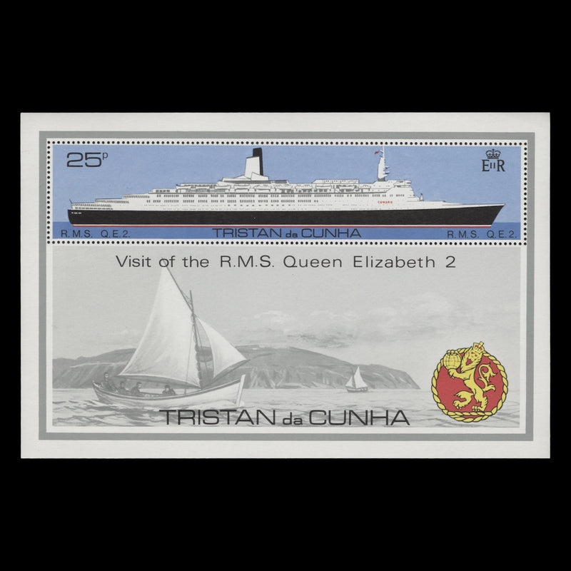 Tristan da Cunha 1979 (Variety) 25p RMS Queen Elizabeth 2 miniature sheet