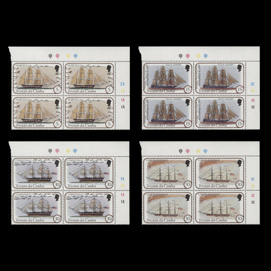 Tristan da Cunha 1982 (MNH) Sailing Ships plate blocks