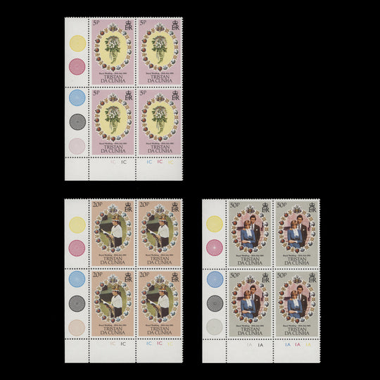 Tristan da Cunha 1981 (MNH) Royal Wedding plate blocks