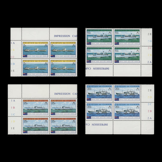 Tristan da Cunha 1978 (MNH) Royal Fleet Auxiliary Vessels plate blocks