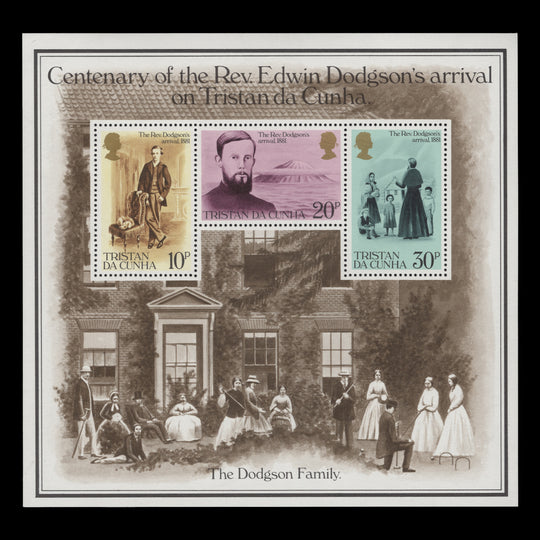 Tristan da Cunha 1981 (Variety) Edwin Dodgson's Arrival miniature sheet
