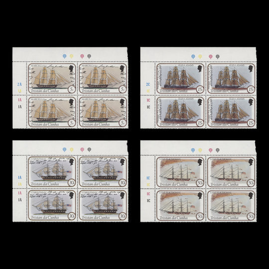 Tristan da Cunha 1982 (MNH) Sailing Ships plate blocks