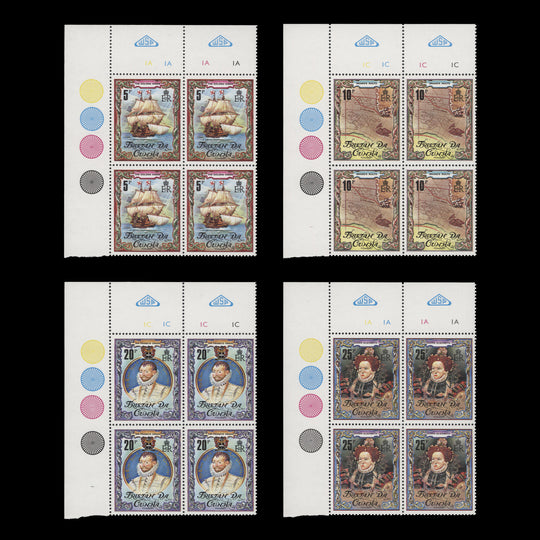 Tristan da Cunha 1980 (MNH) Francis Drake's Circumnavigation plate blocks