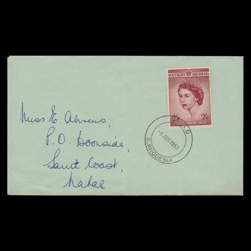 Southern Rhodesia 1953 (FDC) 2s6d Coronation, GWELO