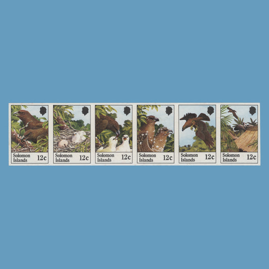 Solomon Islands 1982 Sanford's Eagle imperf proof strip
