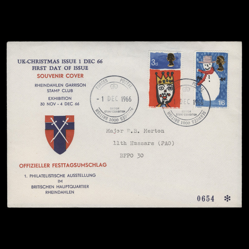 Great Britain 1966 Christmas ordinary first day cover, BRITISH FORCES