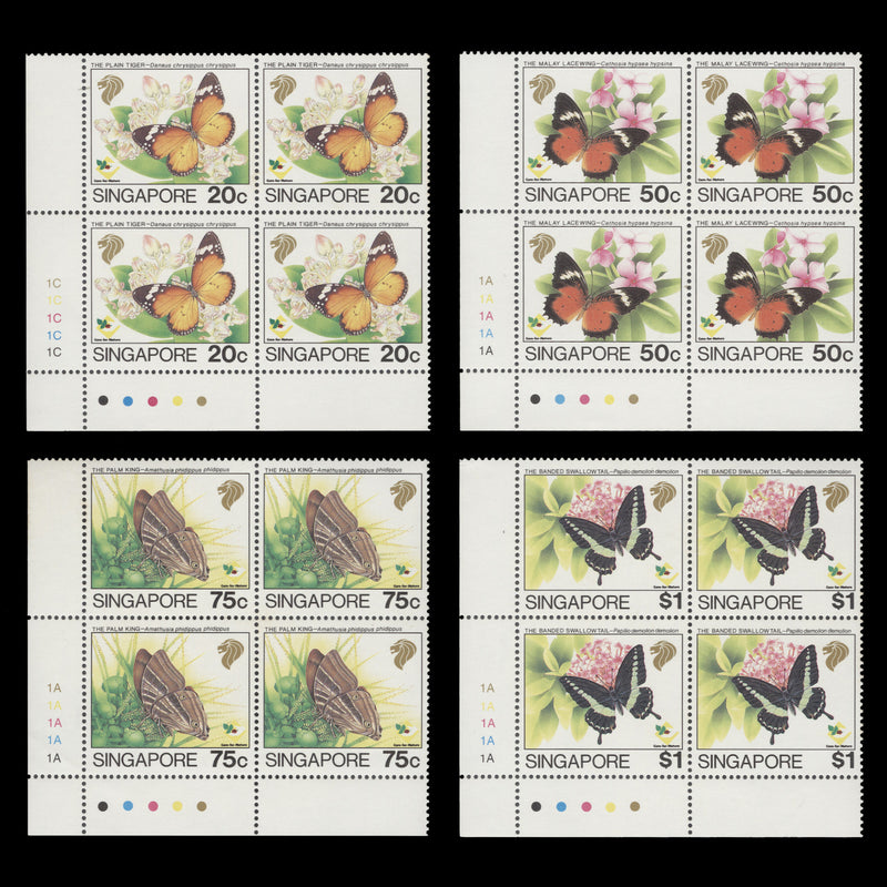 Singapore 1993 (MNH) Butterflies plate blocks